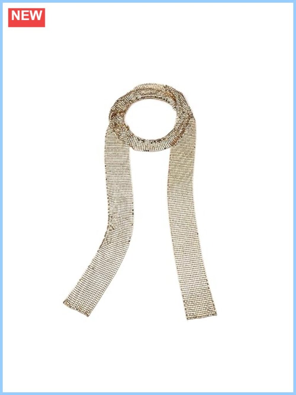 Metal Sequins Neck Tie Scarf Thin Skinny Neckerchief Tassel Glitter